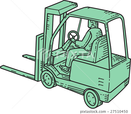 Forklift Truck Operator Mono Line 27510450