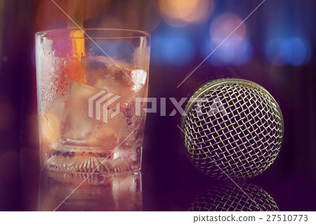 microphone in bar for karaoke, nightlife. 27510773