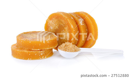 Sugarcane Hard Molasses and sugar in spoon Sugarcane Hard Molasses and sugar in spoon 27512880
