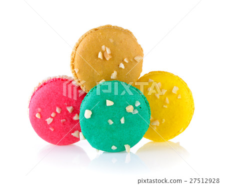 Colorful macaroons isolated on white 27512928
