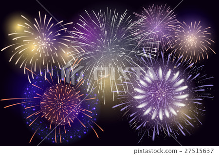 set of isolated vector fireworks on a transparent 27515637