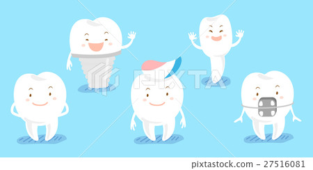 cute cartoon tooth feel happily cute cartoon tooth feel happily 27516081