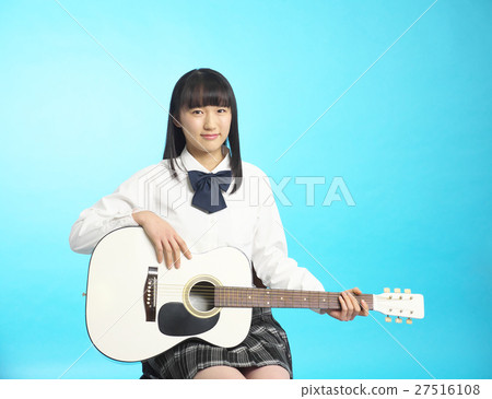 白色吉他和女孩高中生(輕型零件) 白色吉他和女孩高中生(輕型零件) 27516108