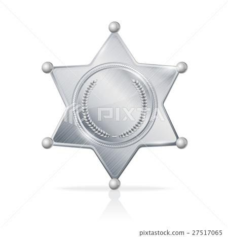 Vector silvery sheriff badge star empty 27517065