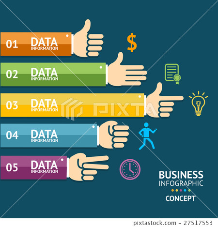 Vector business infographics with hands. Flat  27517553