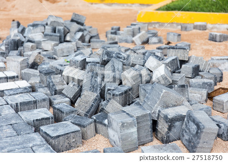 Pile of paving stone. Ready for construction Pile of paving stone. Ready for construction 27518750