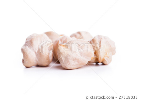 Raw dry chickpeas on white background 27519033