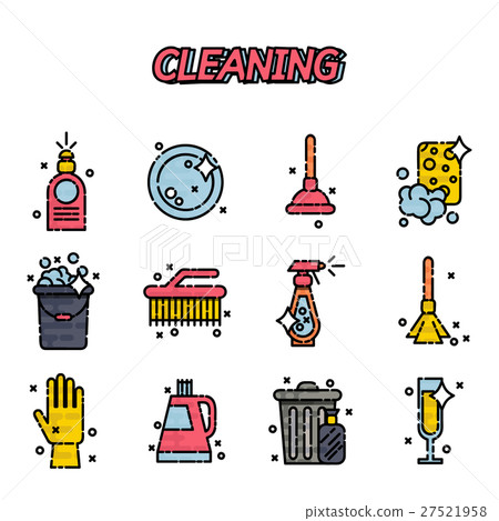 Cleaning flat icons set - Stock Illustration [27521958] - PIXTA