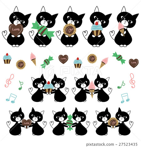 Feline candy illustration set Feline candy illustration set 27523435