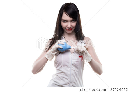Brunette flirting nurse with medical enema Brunette flirting nurse with medical enema 27524952