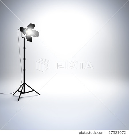 Empty photo studio with professional flashlight. 27525072