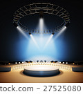 Music stage illuminated by spotlights. 27525080