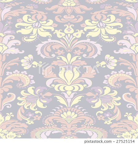 colorful damask seamless floral pattern background 27525154