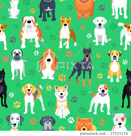 Seamless pattern with dogs flat design Seamless pattern with dogs flat design 27525176
