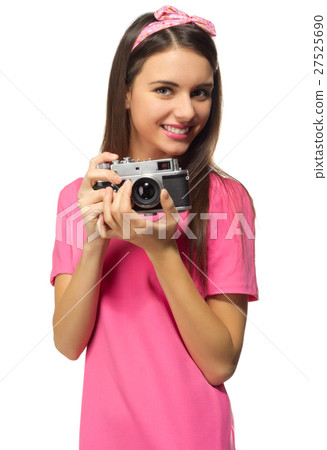 Young girl in pink dress 27525690