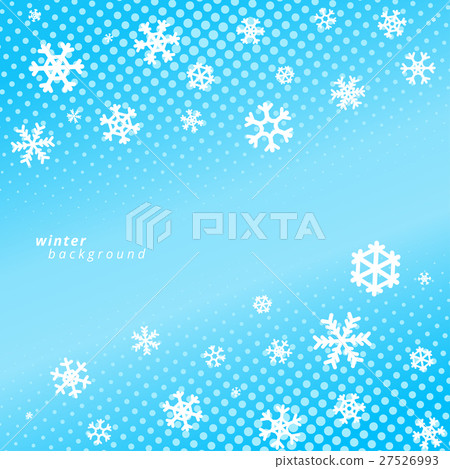 Snowflakes on blue sky background. Christmas - Stock Illustration ...