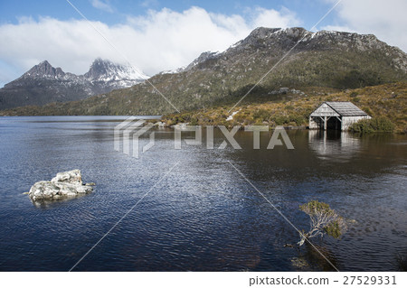 Boat shed in Dove Lake, Tasmania 27529331