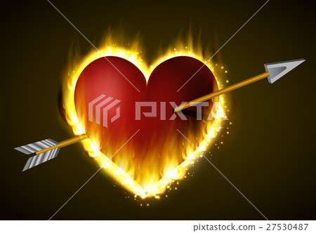 Flame heart on the dark 27530487