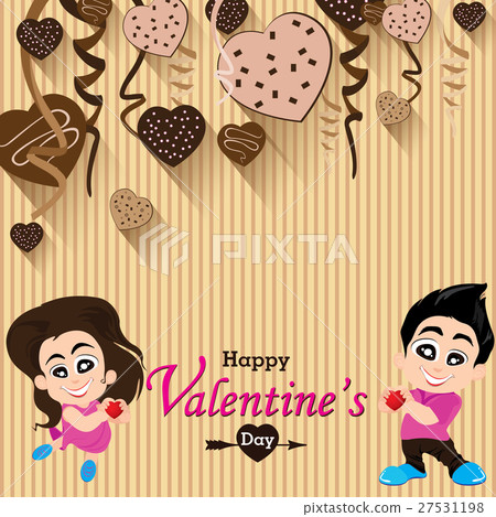 Valentine's Day and lovers on Heart chocolate. Valentine's Day and lovers on Heart chocolate. 27531198