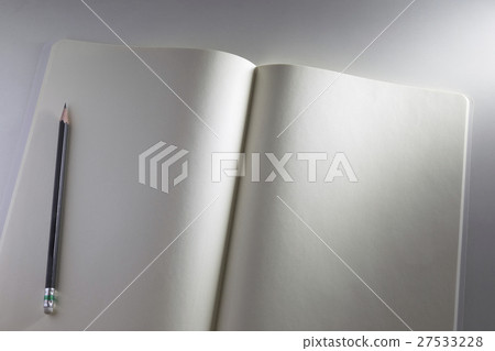 White notebook and pencil 27533228