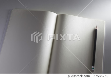 White notebook and pencil 27533230