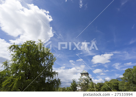由豐臣秀吉現場大阪城堡塔本丸建造的大阪城重建德川家康的大阪的象徵 27533994