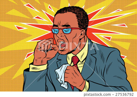 Sick man coughing Sick man coughing 27536792