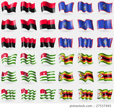 UPA, Guam, Abkhazia, Zimbabwe. Set of 36 flags of 27537465