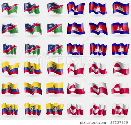 Namibia, Cambodia, Ecuador, Greenland. Set of 36 f Namibia, Cambodia, Ecuador, Greenland. Set of 36 f 27537829