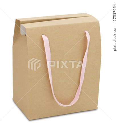 brown paper package bag isolated on white 27537964