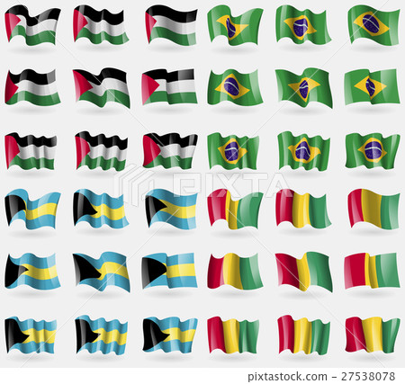 Palestine, Brazil, Bahamas, Guinea. Set of 36 flag Palestine, Brazil, Bahamas, Guinea. Set of 36 flag 27538078