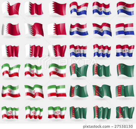 Bahrain, Paraguay, Iran, Turkmenistan. Set of 36 f Bahrain, Paraguay, Iran, Turkmenistan. Set of 36 f 27538130