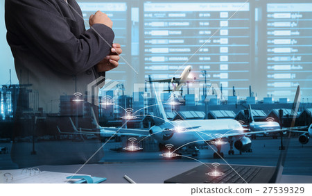 Businessman working at Airport 27539329