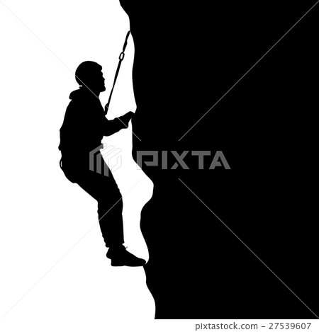Black silhouette rock climber on white background 27539607