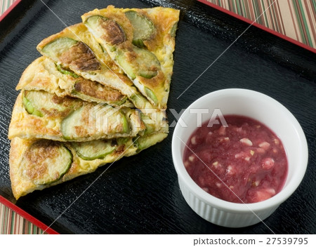 Thai Eggplant Omelet Served with Chili Paste 27539795