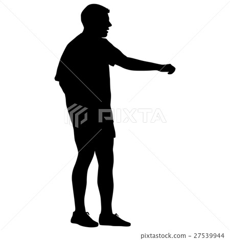 Black silhouettes man on white background. Black silhouettes man on white background. 27539944