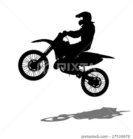 Silhouettes Rider participates motocross Silhouettes Rider participates motocross 27539978