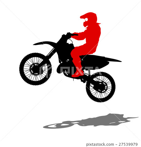 Silhouettes Rider participates motocross Silhouettes Rider participates motocross 27539979