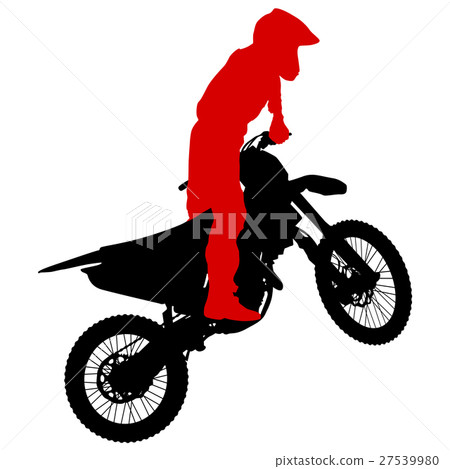 Silhouettes Rider participates motocross Silhouettes Rider participates motocross 27539980