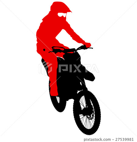 Silhouettes Rider participates motocross Silhouettes Rider participates motocross 27539981