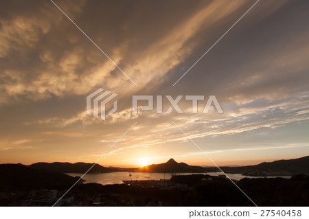Clouds illuminated by the fall sunset 3 Clouds illuminated by the fall sunset 3 27540458