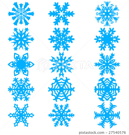 Set snowflakes icons on white background, vector Set snowflakes icons on white background, vector 27540576