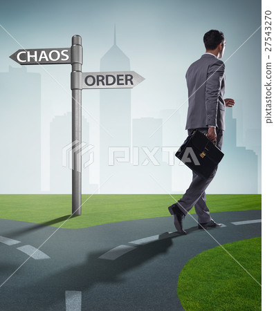 Businessman in difficult choice concept 27543270