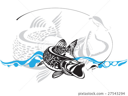 pike, fishing lure, vector illustration 27543294