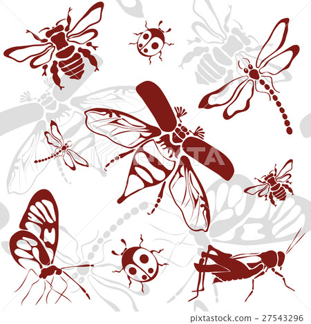 Seamless background  insects 27543296