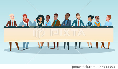 Business People Group Executives Team with Banner 27543593