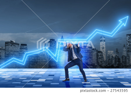 Businessman supporting increase in economy 27543595