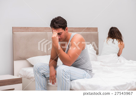Family conflict with wife and husband in bed Family conflict with wife and husband in bed 27543967