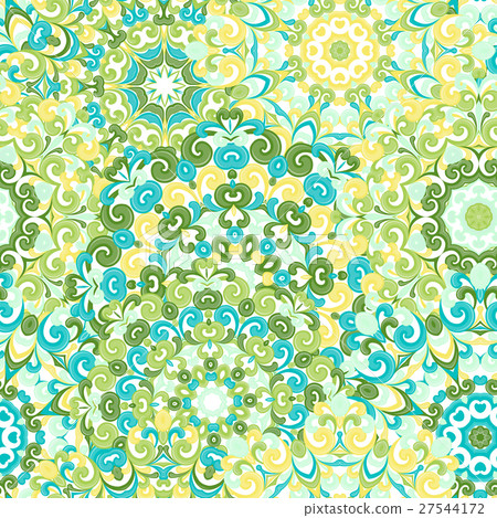 Seamless colorful ethnic pattern with mandalas in - Stock Illustration ...