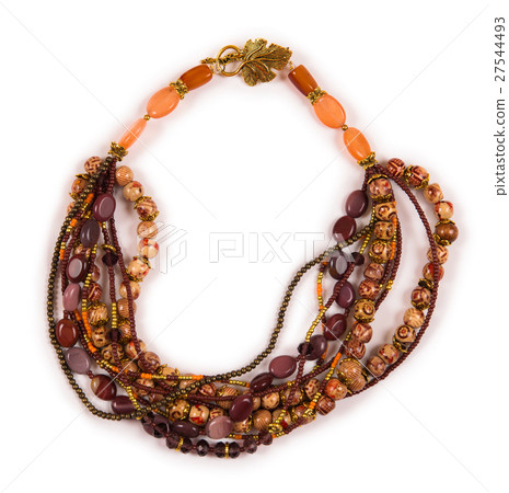 Elegant necklace isolated on white background Elegant necklace isolated on white background 27544493